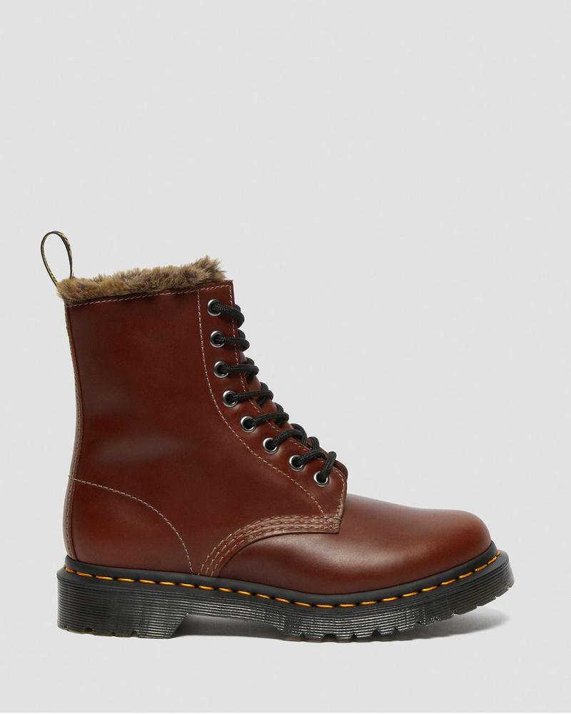 Dr Martens 1460 Serena Faux Fur Gevoerde Winterschoenen Dames Bruin | NL 506QMA